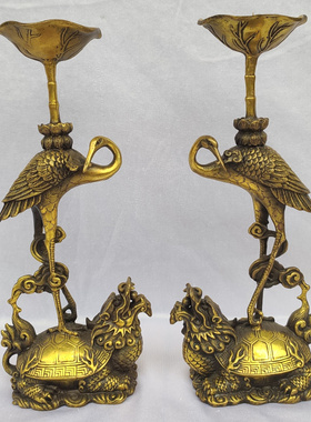 关公仙鹤花瓶装饰品摆件武财神