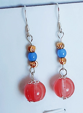 转运南瓜珠耳环原创设计气质百搭