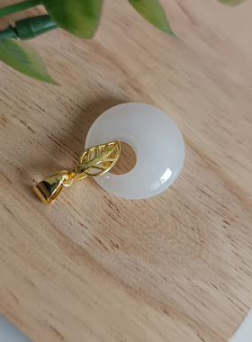 天然白玉平安扣公主扣吊坠百搭