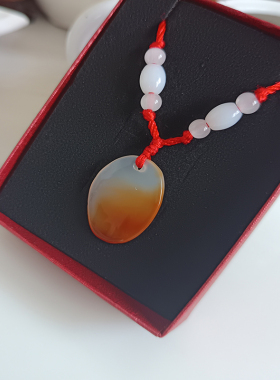 天然玛瑙玉石吊坠项链