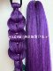 KPop witch hunter group's same style purple hair extension braid ponytail can be braided with colorful boxing braid fluffy hair extension braid