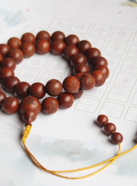 精品定制天然雷击枣木三十六雷手串手持36道家流珠手链静心国风潮
