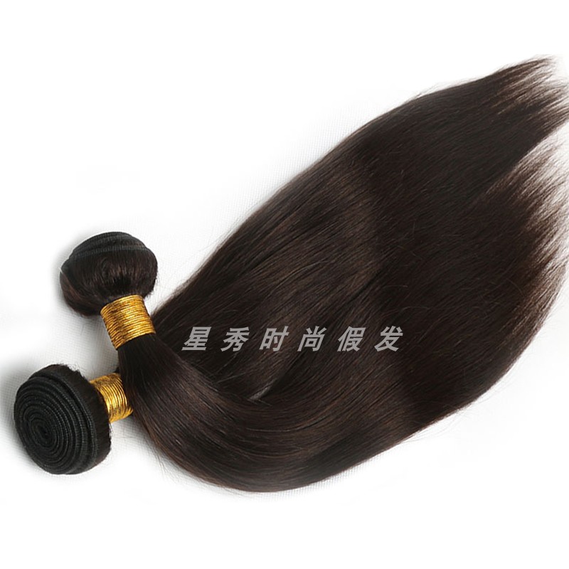 真人发发帘peruvian straight human hair bundles extensions - 图0