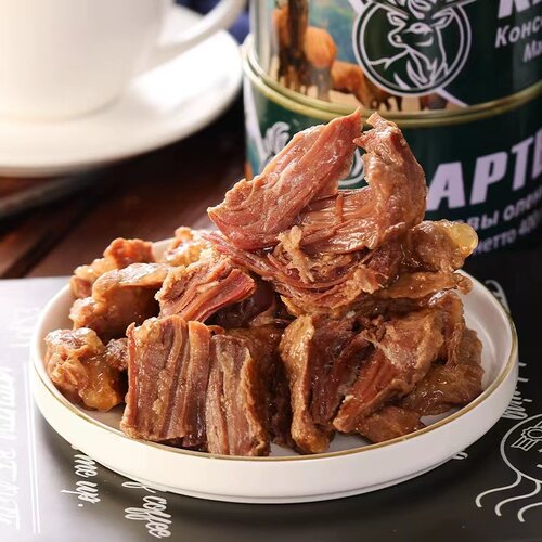 俄罗斯风味鹿肉罐头即食75%纯肉无添加淀粉下酒速食炖菜午餐火腿 - 图1