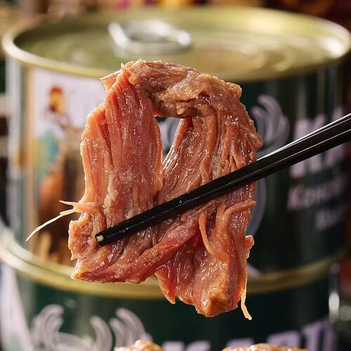 俄罗斯风味鹿肉罐头即食75%纯肉无添加淀粉下酒速食炖菜午餐火腿 - 图0