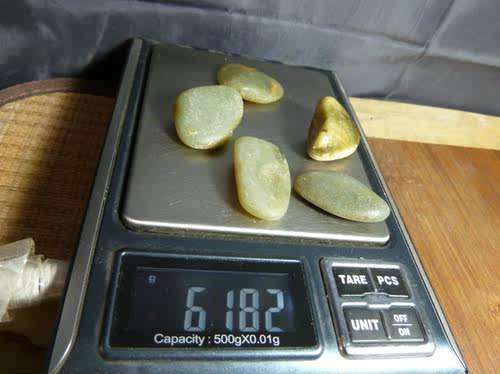 20912新疆和田玉龙喀什河青玉籽料原石 5颗 3cm以上 - 图1