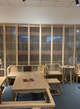 东阳木雕新中式实木玄光背景装饰