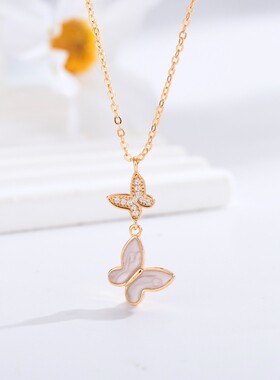 速卖通热销精工轻奢百搭微镶精工项链花朵蝴蝶葫芦满镶时尚锁骨