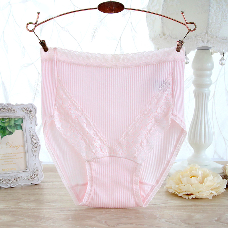 新款女内裤纯棉三角高腰蕾丝全棉舒适包臀透气无痕高弹力秋冬大码 - 图0