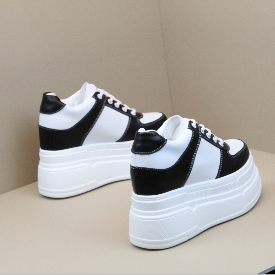 14厘米真皮小白鞋百搭小个子12cm厚底松糕鞋10公分隐形内增高女鞋 - 图2