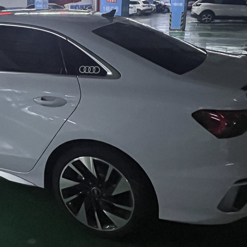 适用于奥迪A3A4LA6Q2Q3L改装车窗后小三角窗装饰标志侧窗车身贴纸