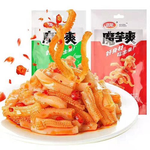 卫龙辣条大面筋麻辣棒小辣棒大包装魔芋爽辣片麻辣休闲食品小吃 - 图1