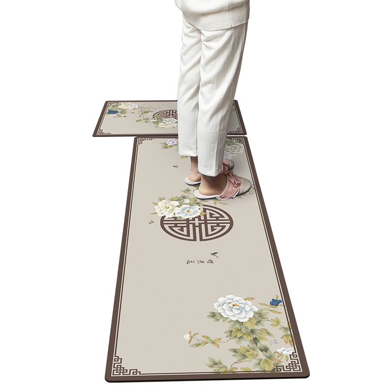 厨房地垫防滑防油吸水垫卫生间门口浴室家用免洗新中式硅藻泥脚垫 - 图0