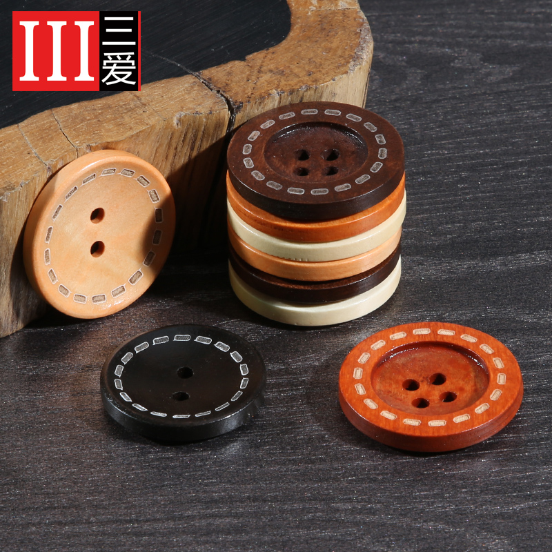 实木衣服钮扣男女衬衫毛衣外套扣子配件儿童大衣风衣开衫木头纽扣 - 图1