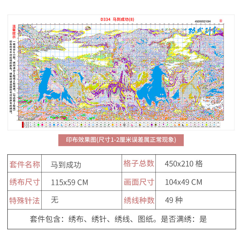 八马图十字绣万马奔腾八骏图马到成功 满绣款 线绣2025新款绣客厅