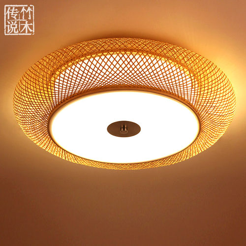竹编吊灯手工艺竹灯日式禅意灯具新中式复古餐厅灯笼茶楼客栈民宿 - 图0