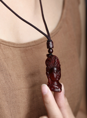 观世音吊坠南木匠小叶紫檀