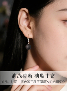 海南降真香耳环天然木质圆珠耳坠