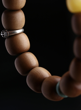 南木匠情侣老山檀南红蜜蜡绿松石