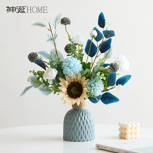 Симуляция цветочных цветов высокая -энд 2021 Новая гостиная украшение подсолнечных столов.