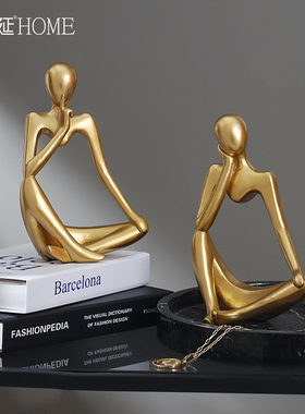 速发美式轻奢创意抽象人物摆居家件酒厅客柜办公室样板房软装饰品