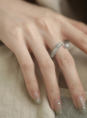 开口小众设计中国食指竹节戒指