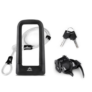 inbike自行车u型锁硅胶防盗电动车锁摩托车锁玻璃门锁山地车锁