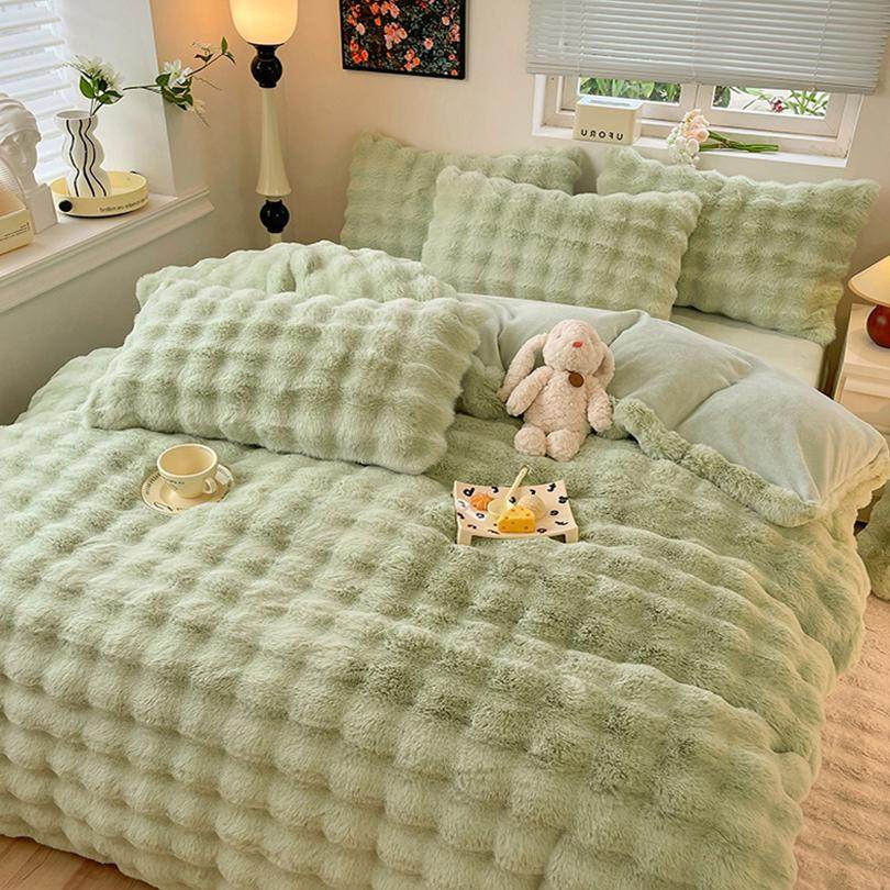 无印良品轻奢加厚仿兔兔毛绒床上四件套2025新款牛奶绒珊瑚绒被套,淘宝优惠券,粉丝福利购,淘宝优惠卷