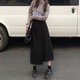 Irregular and versatile A-line asymmetric mid-length skirt for women