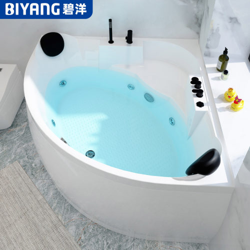 碧洋扇形浴缸家用小户型双人按摩恒温亚克力三角形浴盆0.8m-1.5m - 图0