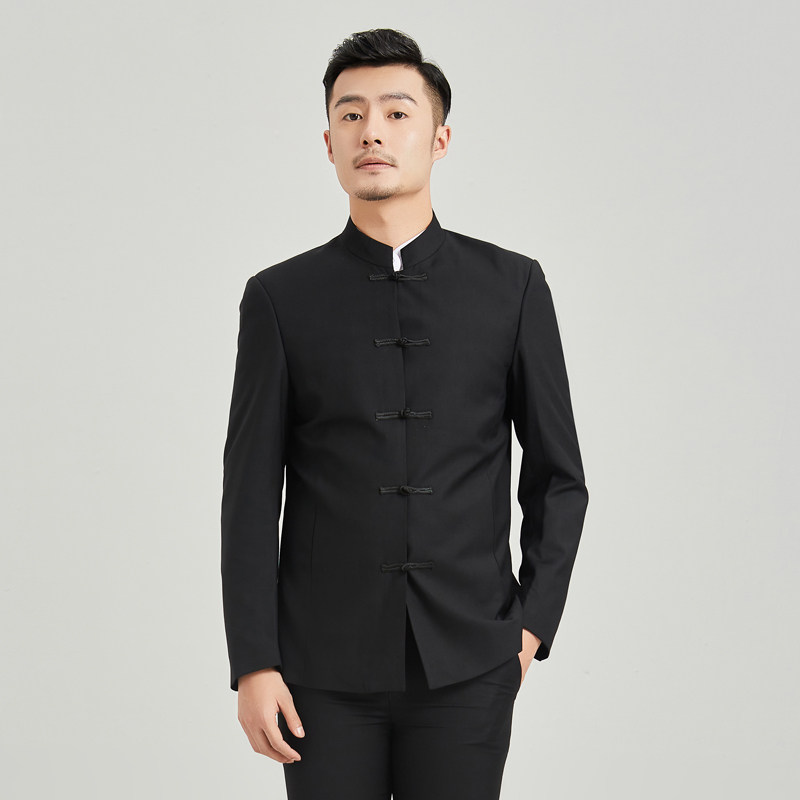 立领唐装套装男士修身中国风龙纹 haipaihaoyu唐装