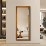 Американское французское световое роскошное изящное зеркало зеркало с высоким содержанием красного дуба зеркало всего тела стена висит домашняя спальня ретро -тестовое зеркало