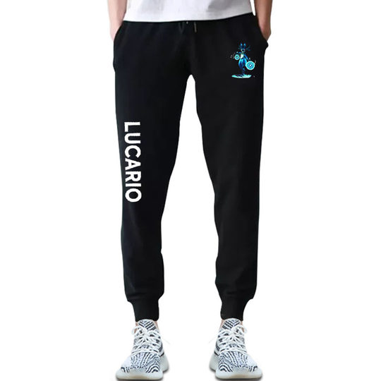 路卡利欧精灵宝可梦周边小脚卫裤子男女学生休闲长裤运动裤束脚裤