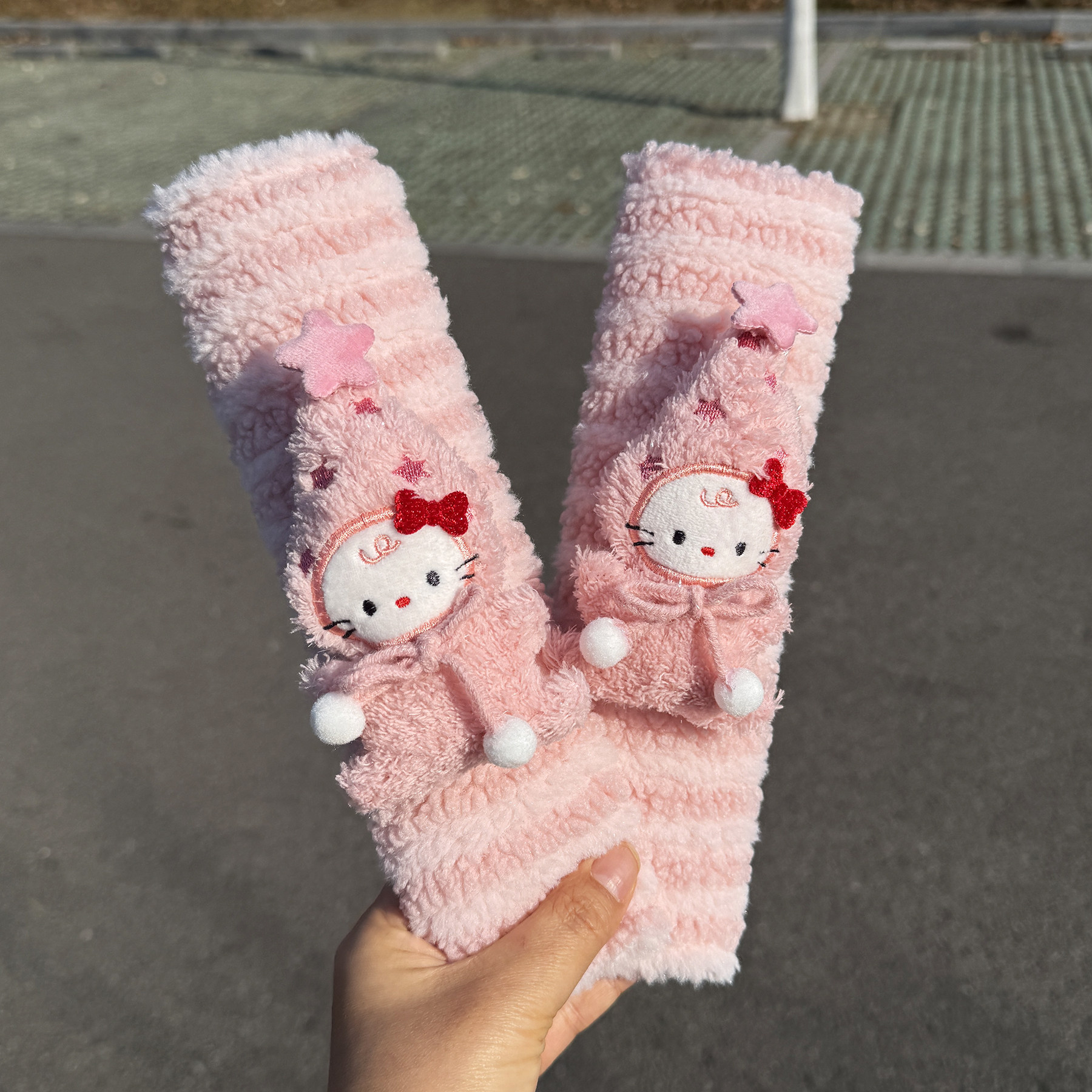 可爱毛绒卡通安全带护肩套高级感小猫星星人防磨衣服儿童宝宝防勒,淘宝优惠券,粉丝福利购,淘宝优惠卷