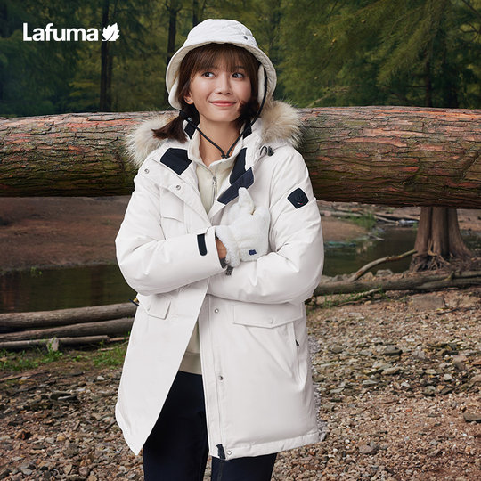 LAFUMA乐飞叶户外冬季加厚羽绒服女士中长款情侣大鹅绒派克外套男