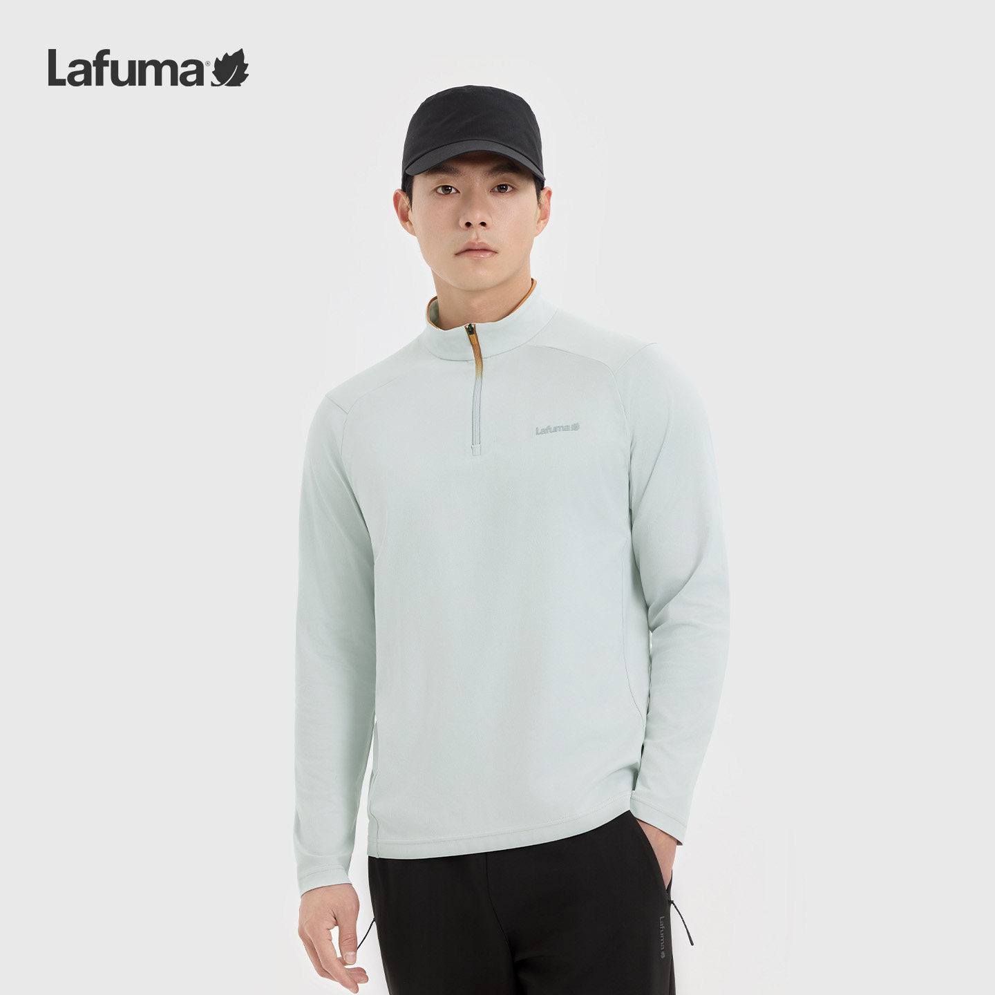 LAFUMA乐飞叶户外秋冬半拉链长袖T恤男士抗菌保暖打底衫上衣,淘宝优惠券,粉丝福利购,淘宝优惠卷