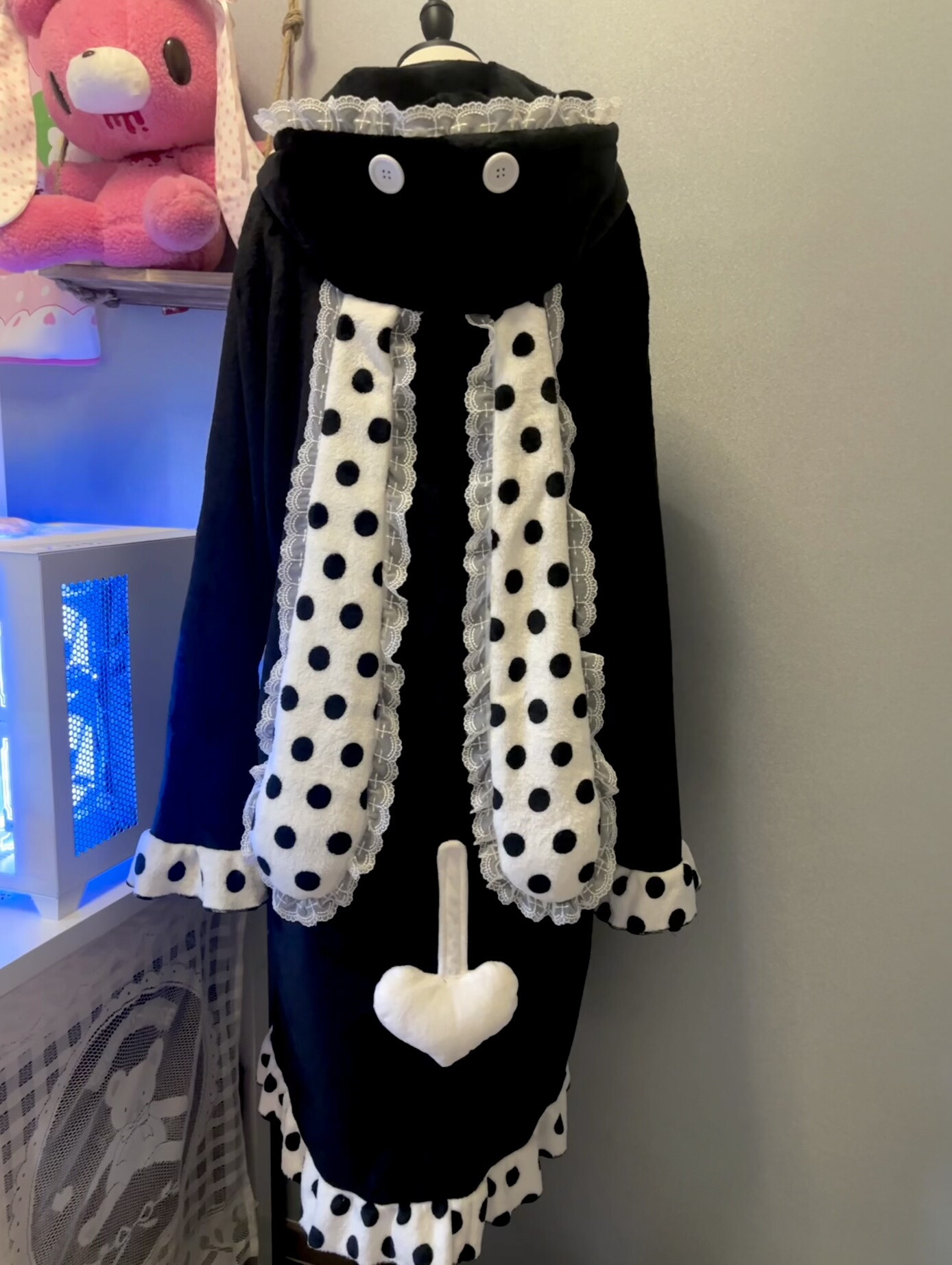 【制服派对】原创兔耳珊瑚绒冬季家居服亚文化法兰绒睡衣睡裙,淘宝优惠券,粉丝福利购,淘宝优惠卷