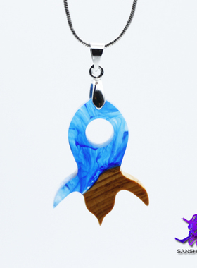 sanshio树脂与木企鹅定制吊坠