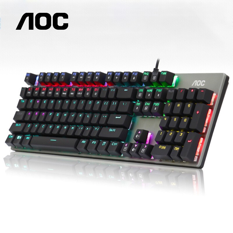 AOC GK410青轴朋克机械键盘 usb混光网吧咖专用电竞吃鸡背光键盘 - 图2