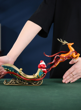 彩铜圣诞鹿摆件家居客厅办公室装饰品公司开业礼品