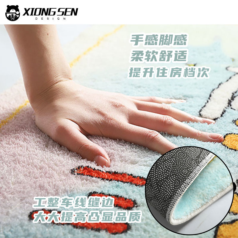 十二生肖虎年兔年大吉大利吉祥创意仿羊绒硅藻泥地垫玄关门口脚垫
