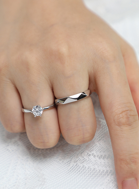 结婚仿真钻戒小钻活口戒指