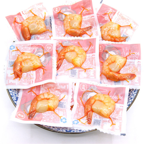 大连獐子岛虾夷全贝零食海鲜零食即食虾夷扇贝原味香辣味贝贝虾 - 图1