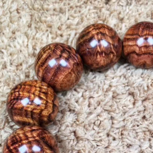 海南黄花梨紫油梨佛珠手串男鬼脸对眼2.0蜘蛛纹瘤疤水波108颗女 - 图0