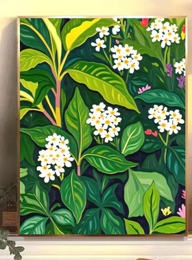 清新花朵系列3数字油画DIY手绘丙烯油彩治愈装饰画喷绘打印成品画