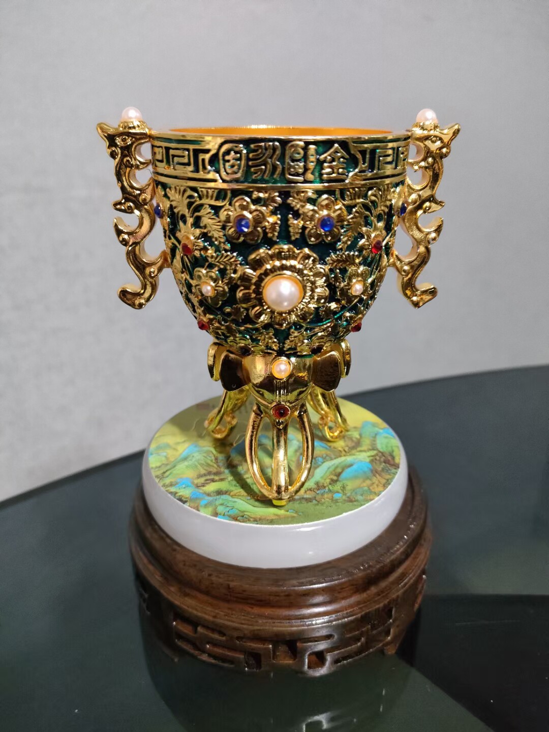 江山永固杯金属摆件故宫一比一精仿摆件艺术品