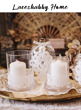 法式风复古玻璃罩创意烛台