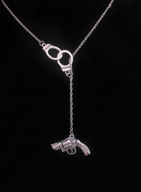 手铐蹦迪土酷风钛钢链条超仙吊坠