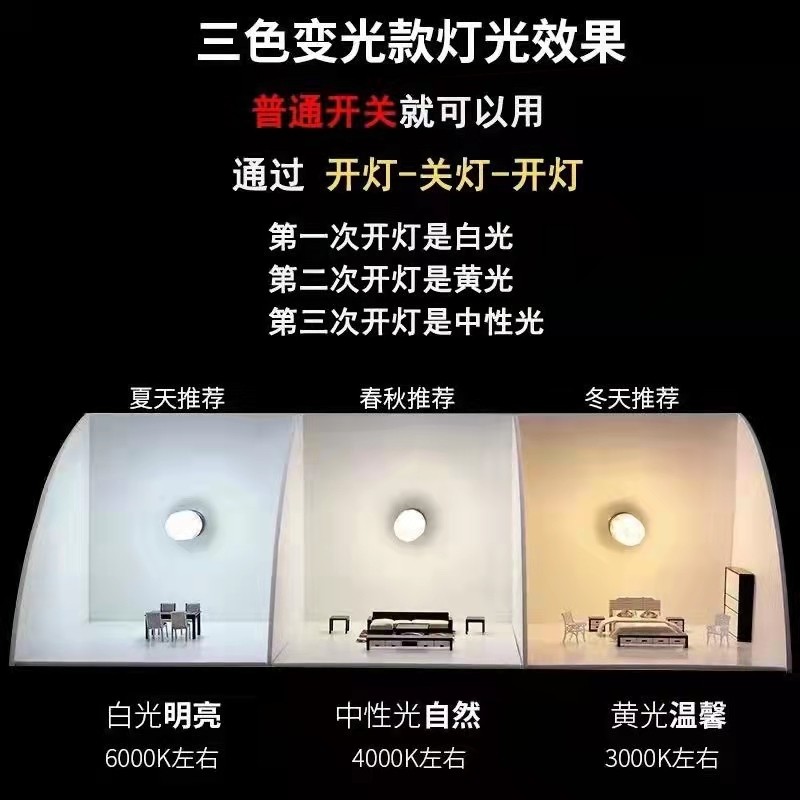 led玉米灯泡大螺口小螺口e14e27客厅吊灯水晶灯三色变光家用酒店