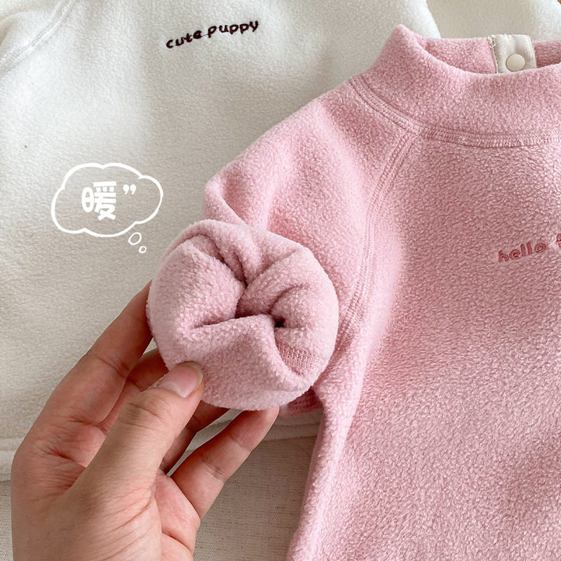 儿童摇粒绒打底衫冬季宝宝半高领T恤加厚保暖内搭男童卡通上衣潮,淘宝优惠券,粉丝福利购,淘宝优惠卷